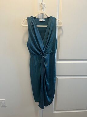Bailey 44 Teal Twist-Knot Midi Dress